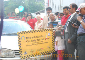 Karthi Flags Off O2 Car Rally For The Blind Event 