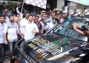 Suriya Flagged off  historical journey of Ghibran from ‪#‎Chennai2Singapore‬ photo 3