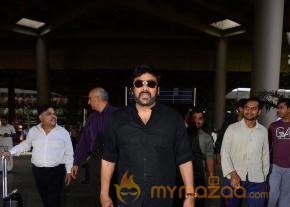 Mega Star at Mumbai Airport Photos photo 7