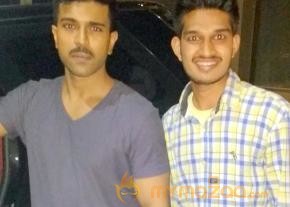 Ram Charan With Fans Latest Photos From The sets of 'Dhruva' photo 3
