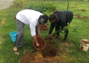 Rana Daggubati planted saplings at Nanakramguda as a part of Haritha Haram
