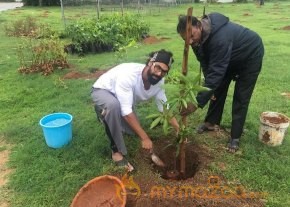 Rana Daggubati planted saplings at Nanakramguda as a part of Haritha Haram photo 5