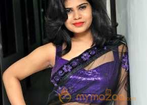 Alekhya Violet Color Half Saree Stills photo 8