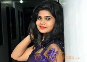 Alekhya Violet Color Half Saree Stills photo 9