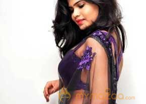 Alekhya Violet Color Half Saree Stills photo 7