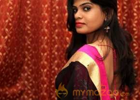 Alekhya Violet Color Half Saree Stills photo 12