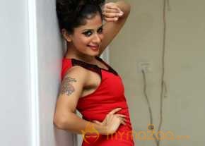 Anukriti Govind Sharma Photo Shoot Red Color Sleeveless Top photo 2
