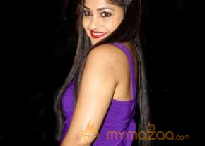 Madhavi Latha Royal Purple Dress Pics