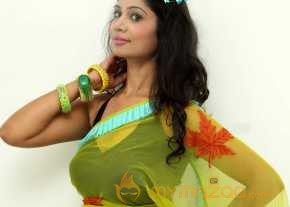 Mahekhanita Murthy Green Saree Pics photo 12