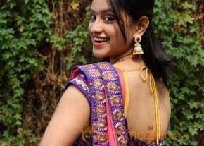 Priya Anduluri Pink Saree Pics