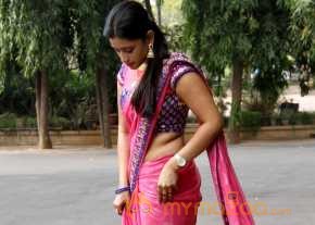 Priya Anduluri Pink Saree Pics photo 2