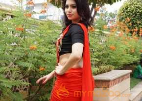 Priyanka Ramana Red Saree Pics photo 2