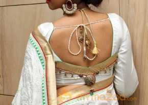 Sanjana Beautiful White Saree Pics photo 3