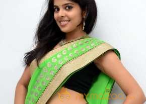 Shravya Beautiful In Green Saree Pics