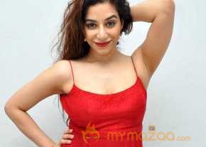 Surabhi Red Color Cami Slip Dress Photo Shoot photo 7