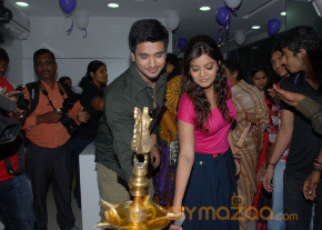 Colours Swathi and Nikhil At Naturals Opening phoots photo 11