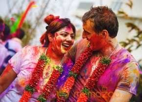Jagapathi Babu Daughter Celebrating Holi Photos