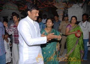 Megastar Chiranjeevi At Film nagar Temple Photos photo 26