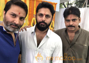 Nithin, Pawan Kalyan,Trivikram New movie Launch Photos photo 2