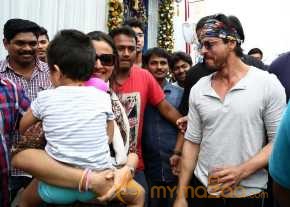 Shah Rukh Khan Meets Mahesh Babu At Brahmotsavam Sets photo 5