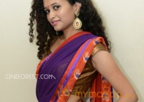 Soumya Sukumar Stills in Saree photo 27
