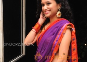 Soumya Sukumar Stills in Saree photo 38