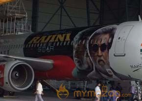 Rajini Craze - First Time in Indian Film History - 'Kabali' painted on International Flights photo 3